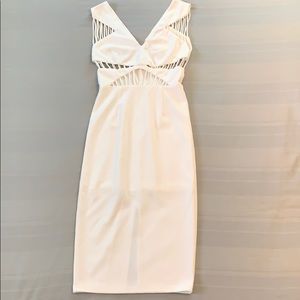 Dance & Marvel White Dress with Cage, Size Small